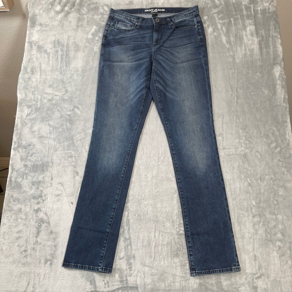DKNY Jeans  Womens Size 8 Soho Skinny Dark Wash Denim Mid Rise Slim Blue Pants
